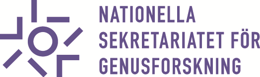 Logotyp med text där det står: Nationella sekretariatet för genusforskning.