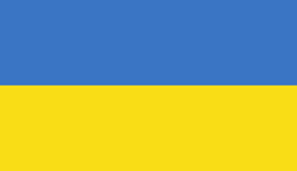 Ett blått fält över ett gult fält, Ukrainas flagga.