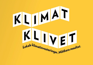 Klimatklivet i svart text på gul bakgrund