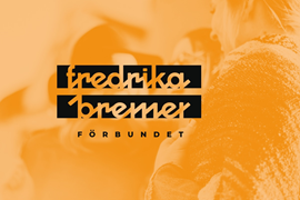 Fredrika Bremer-förbundets logotyp på orange bakgrund
