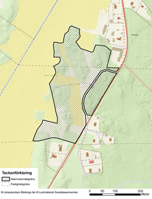 Karta över reservatsgräns för Steneryd
