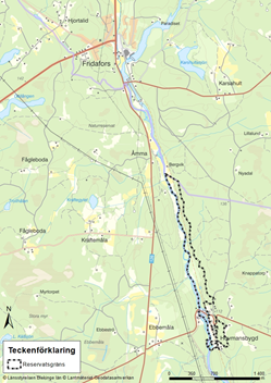 Översiktskarta reservatsgräns för Mörrumsåns övre dalgång.