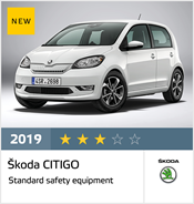 Škoda CITIGO - Euro NCAP Results December 2019 - 3 stars