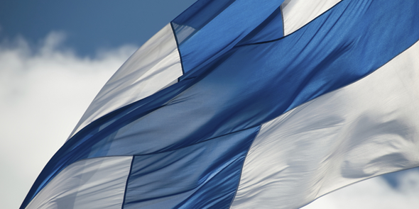 Foto på finska flaggan,