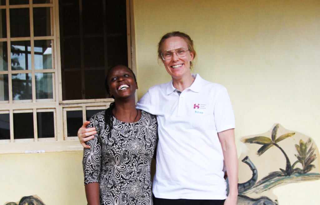 Helena Hildewall together with Dorothy Akongo, who coordinates the projects for Busoga Health Forum.