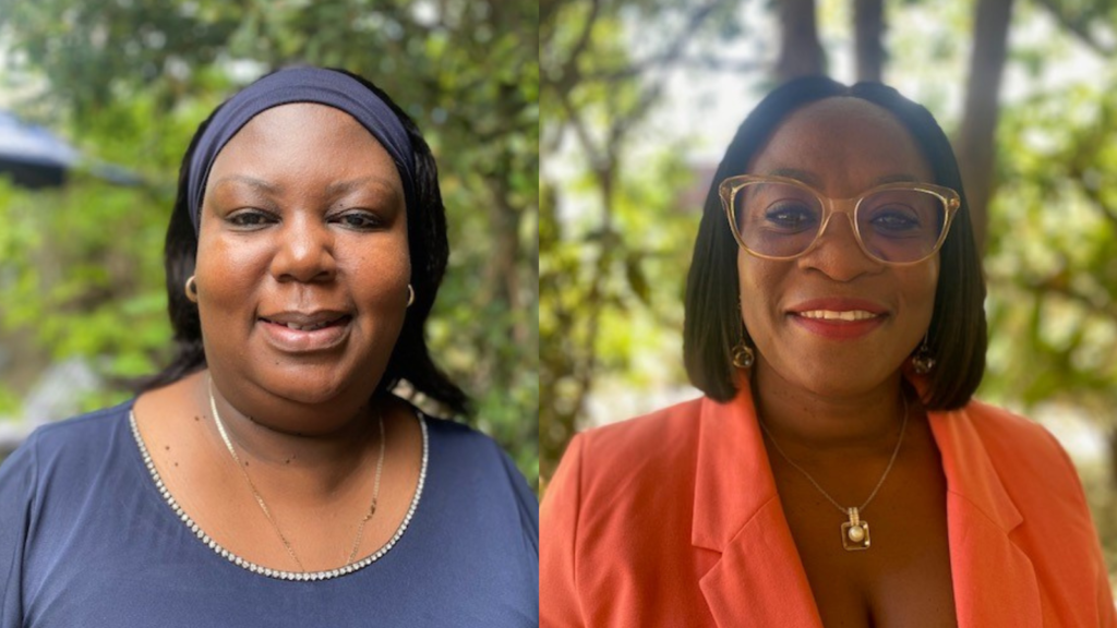 Deltagare i ICLD:s ledarskapsprogram för kvinnor: Fr v:Cornelia Nkalitshana och Selma Kadhila. Fotokollage:ICLD