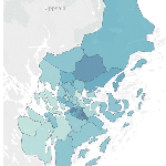 Folkhälsokollen karta över depression och ångest i Stockholms län