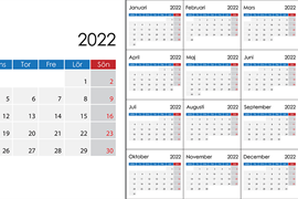 Bild på en kalender över 2022.