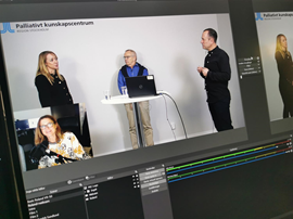 Petra Tegman, Peter Strang och Fredrik Sandlund i studion